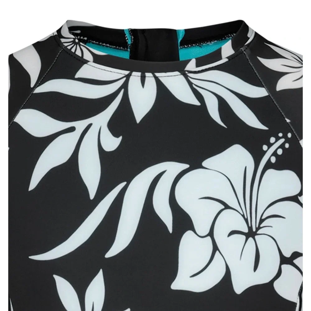 NWT Roxy Girls Long Sleeve One Piece Rashguard Swimsuit UPF 50+ Floral - 16